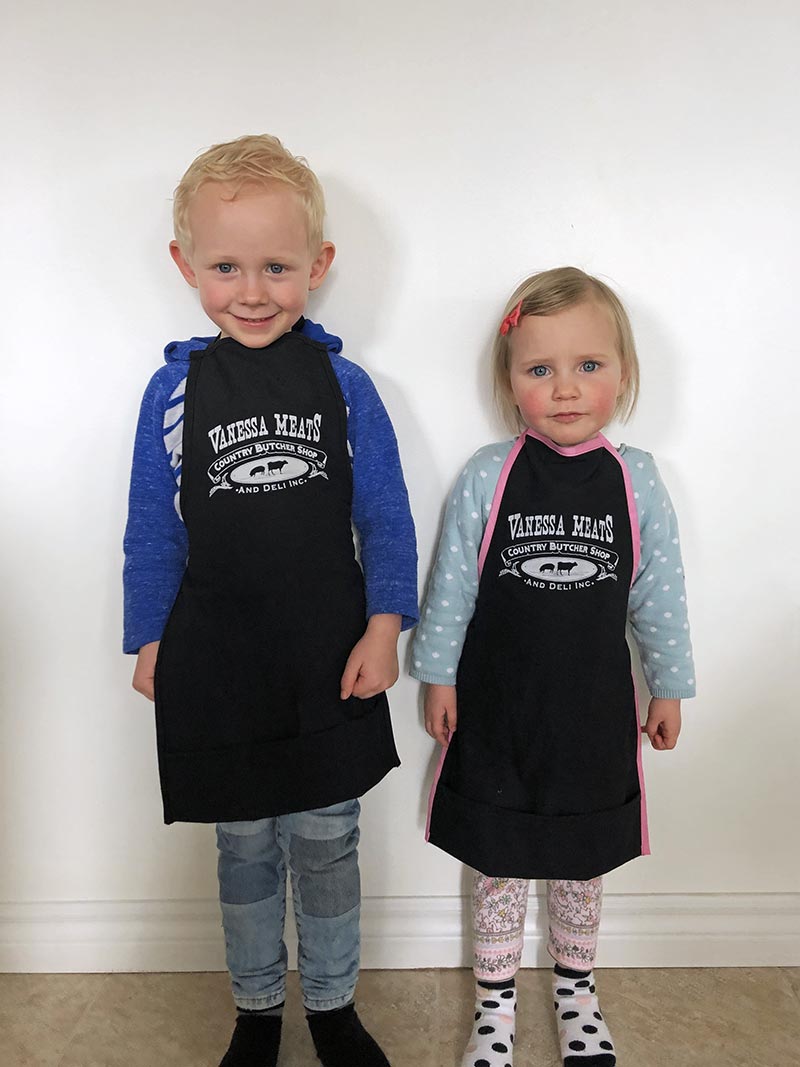 Kids in Vanessa Meats Aprons